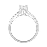 LADIES RING 2CT ROUND/PEAR DIAMOND 14K WHITE GOLD (CENTER STONE PEAR DIAMOND 1 1/2CT )